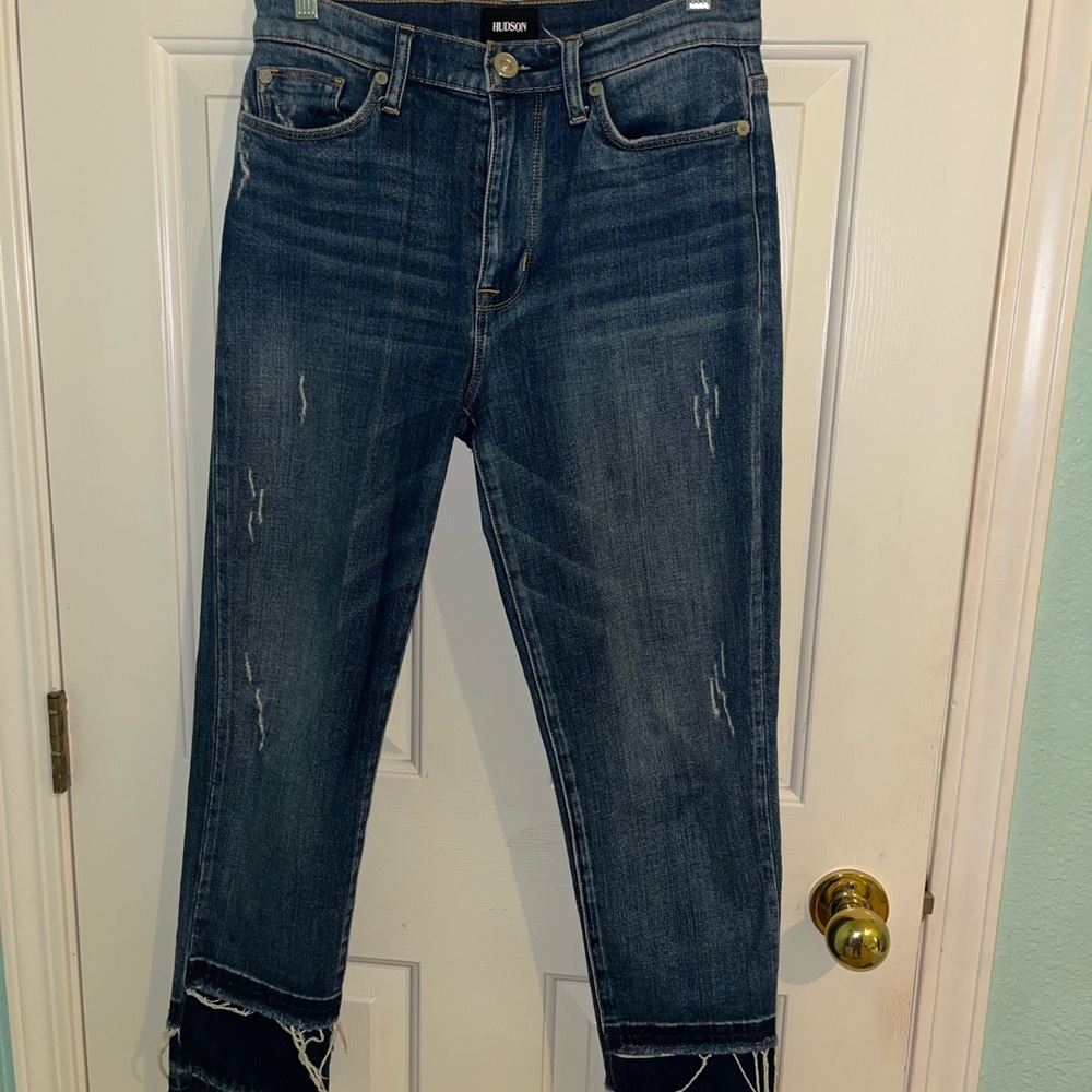 Hudson straight leg cropped jeans